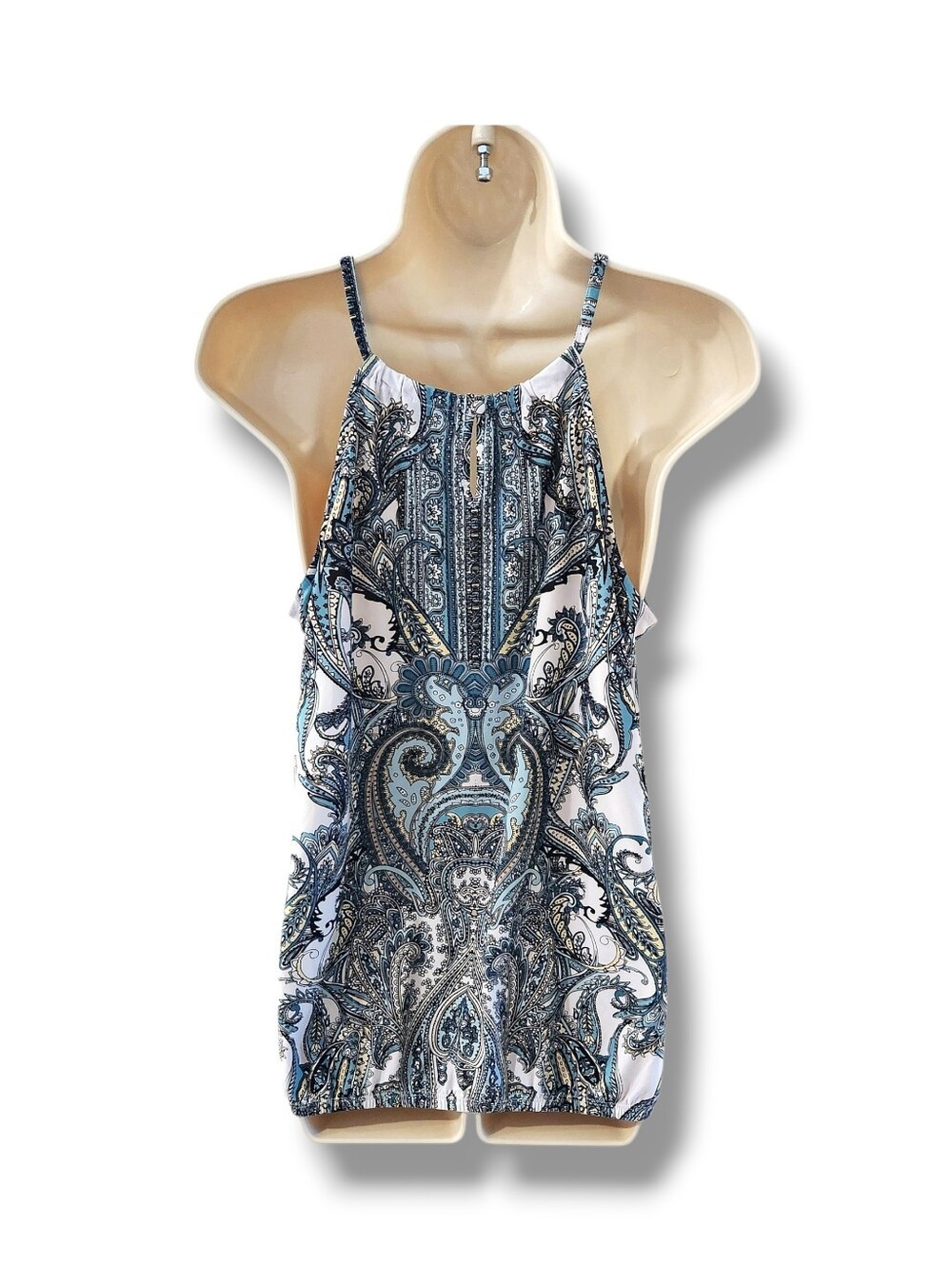 INC Boho Style Paisley Print Blousson Keyhole Cami | Large - Picture 10 of 11